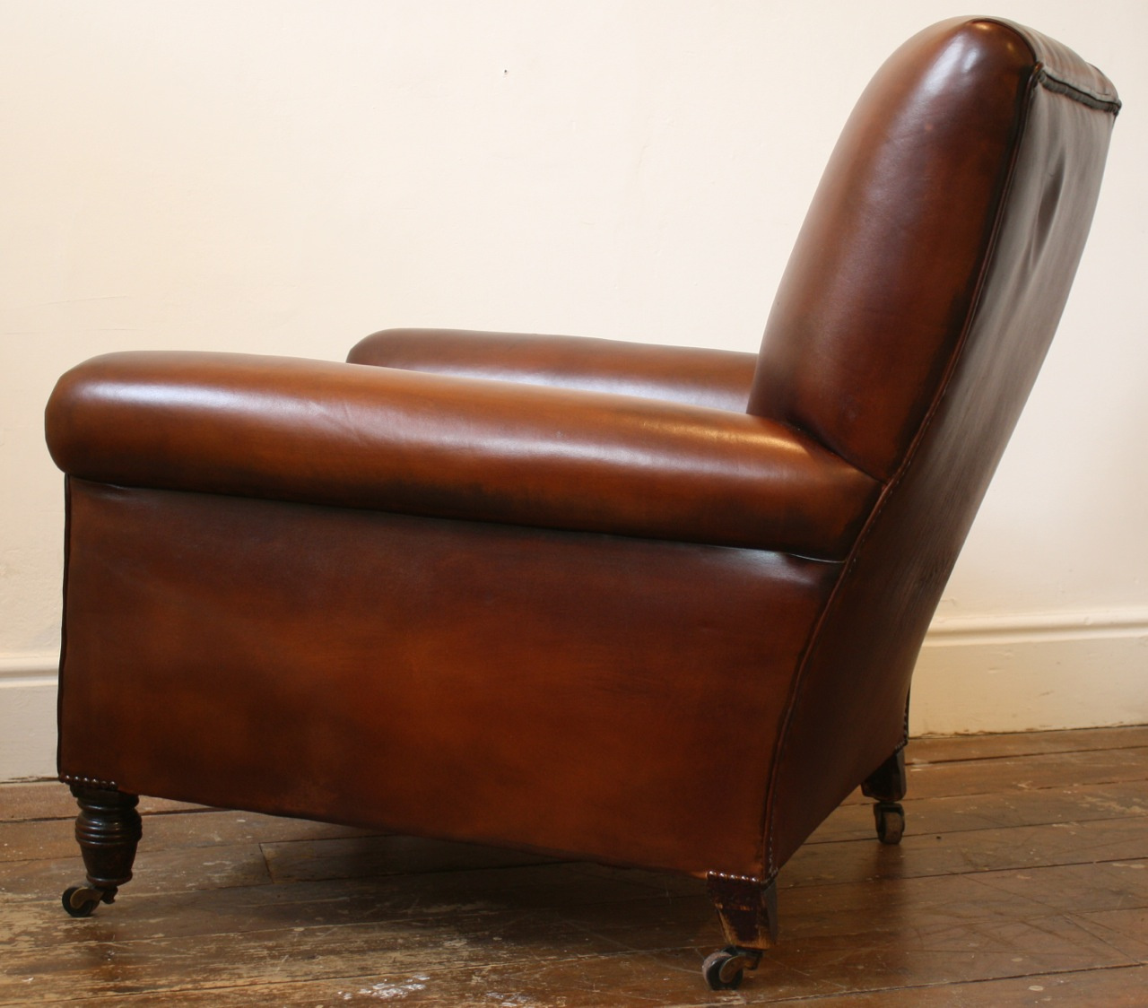 Reupholstered Leather Club Chair Antique Leather Chair English Leather